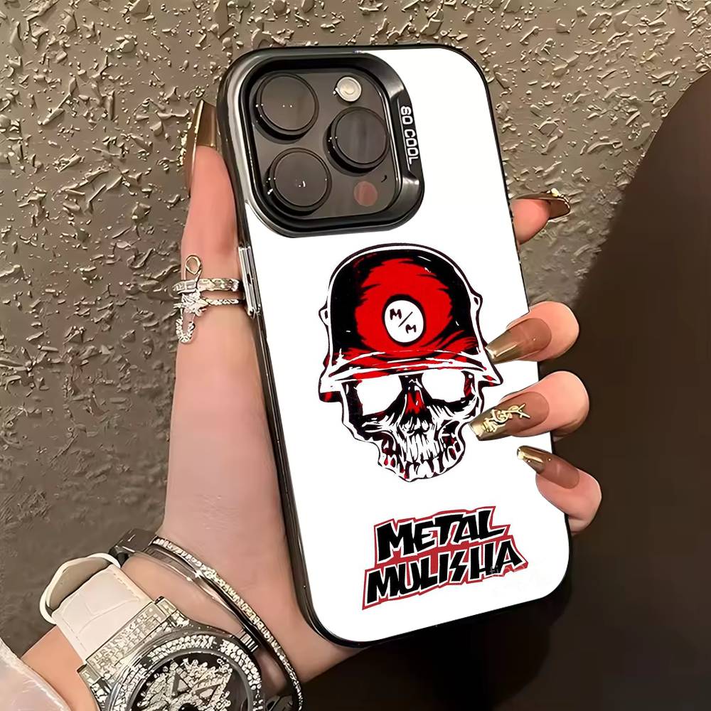 M-Motocross M-Metal Mulisha Phone Case For iPhone 17,16,15,14,13,12,11 Plus,Pro Max,XS,Colored silver phone case