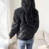 Mantel Damen Mode Einfarbig Stehkragen Plaid Slim Baseball Gepolsterte Jacke