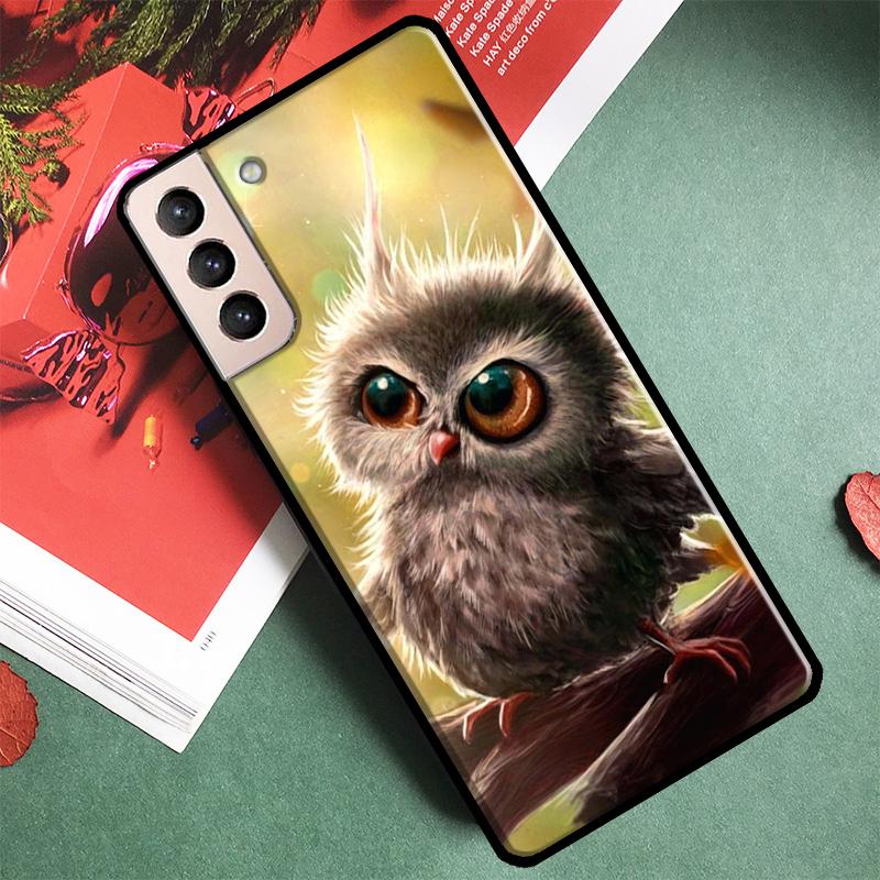 Cute Cartoon Owl Phone Case For Samsung Galaxy S25 S24 Ultra S9 S10 S20 S21 FE S22 Plus S23 Ultra Back Cover