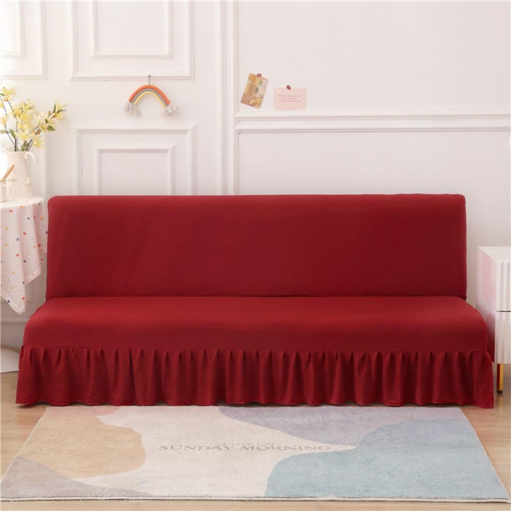 with Skirt Armless Futon Sofa Cover Elastic Sofa Slipcover Practical Couch Cover Living Room