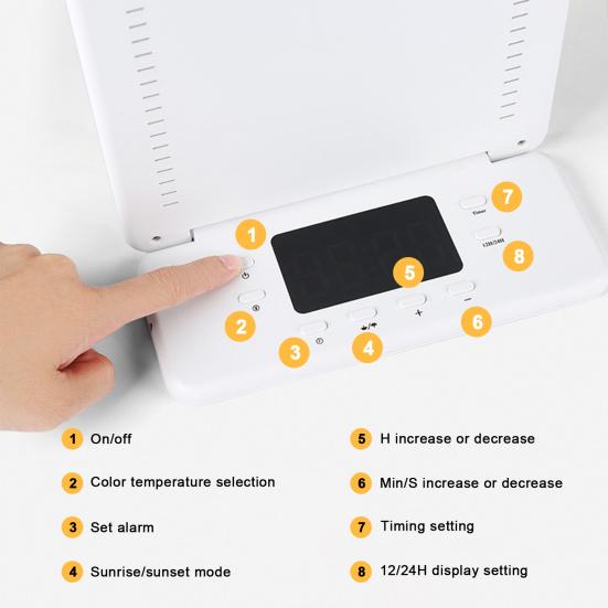 SAD Light Therapy Lamp Dual Color Temperature 3 Dimmable Brightness LED Sun Lamp