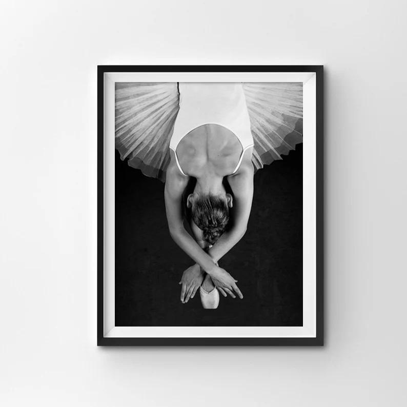 Schwarz und weiß Ballett Mädchen Ballerina Poster und Drucke Tänzerin Leinwand Malerei Wand Kunst Bild Home Decor für Wohnzimmer