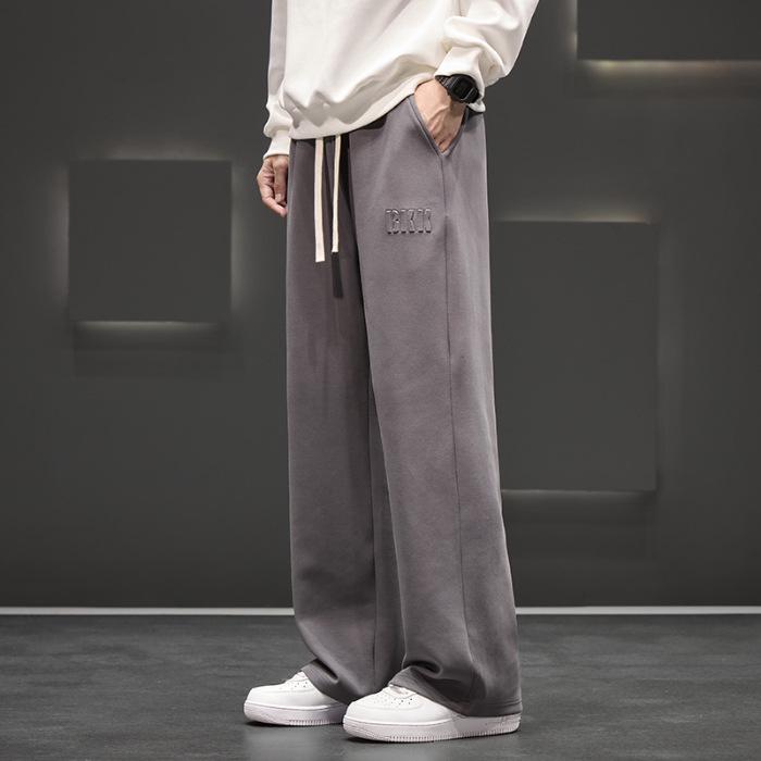 

Danbaoni | Spring 2026 Men s Plus Size Drapey Wide Leg Athletic Pants 6XL темно-серого