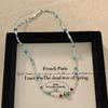 Women's Summer Blue Crystal Natural Stone Bead Necklace