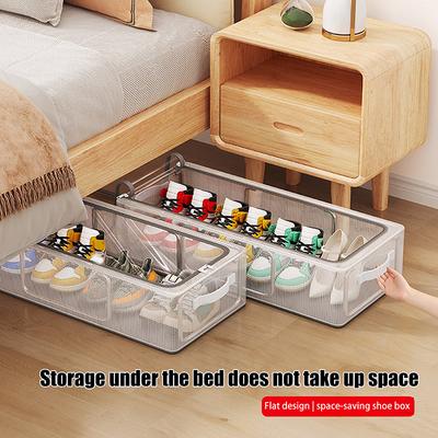 Shoe Storage Box Household Transparent Thickened Foldable Storage Box Bed Bottom Storage Shoe Box