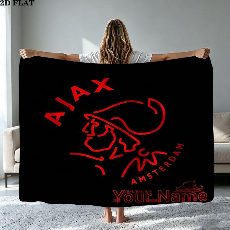 1PC AFC Ajax Custom Name Patterned Flannel Blanket Suitable For All Seasons for Home Decor Warmth and Comfort Gifts Holiday Present