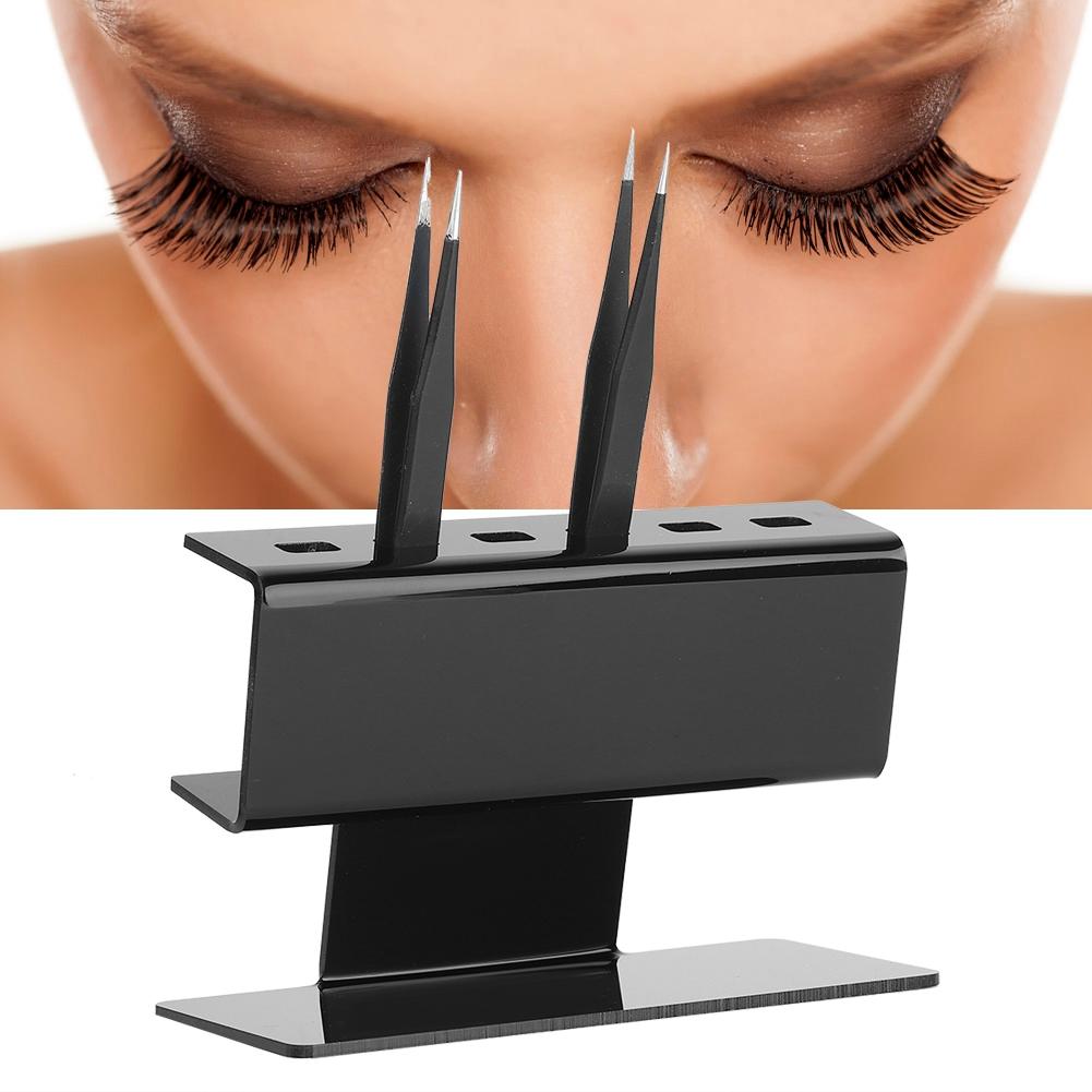 Eyelash Extension Plastic Tweezers Shelf Holder 6pcs Tweezer Stand Positions Black