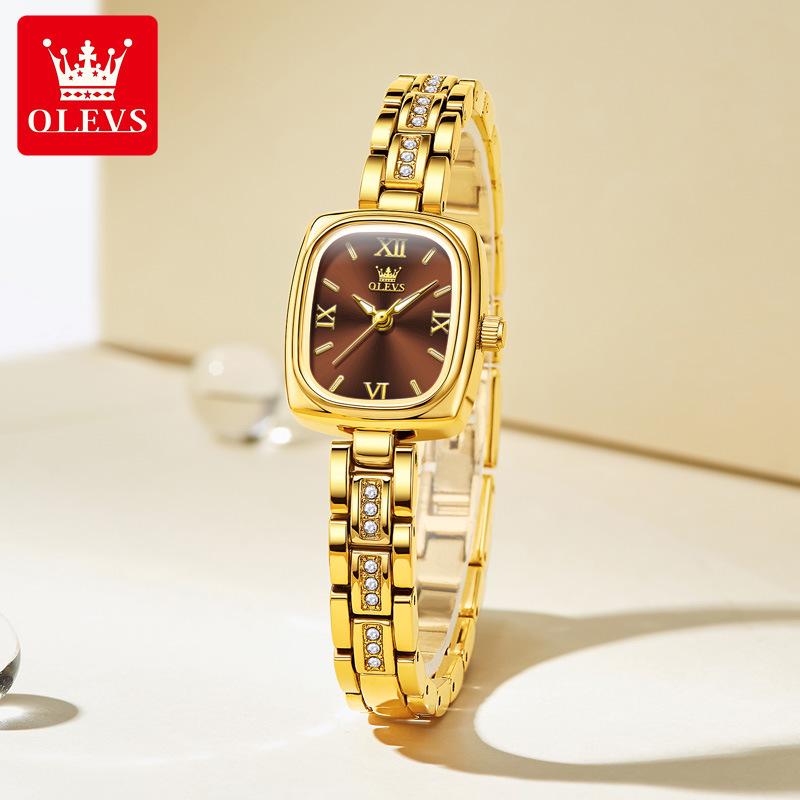 OLEVS Women's Exquisite Minimalist Square Dial Retro Quartz Bracelet Watch