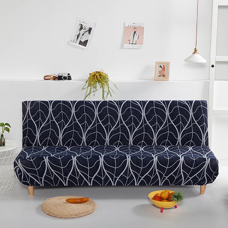 Meijuner Printed Sofa Bed Cover Universal Size Armless Sofa Bed Covers Tight Wrap Slip-resistant Elastic Stretch Slipcovers