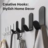 5 Pcs Strong Adhesive Wall Organizer Hook Waterproof Adhesive J-hook Design Hanging Hook Multi-purpose Hanging Buckle