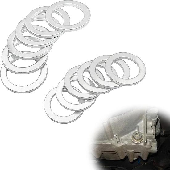 Transmission Fluid Drain Plug Crush Washer 6pcs Rear Differential Oil Drain Plug Washer Gasket Seal &6pcs Transmission Fluid 20mm+18mm Replacement