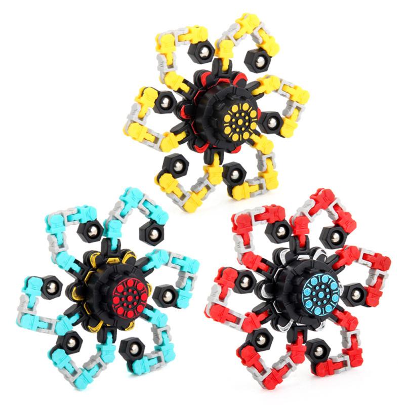 Deformable Stress Relief Toy Fingertip  Spinner Toy Transformable Creative Mechanical Gyro Toy For