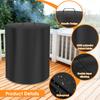 Fire Pit Dust Cover Oxford Fire Pit Drawstring Cover with PVC Backing & Handle Patio Bonfire Waterproof Cover for Winter Storage