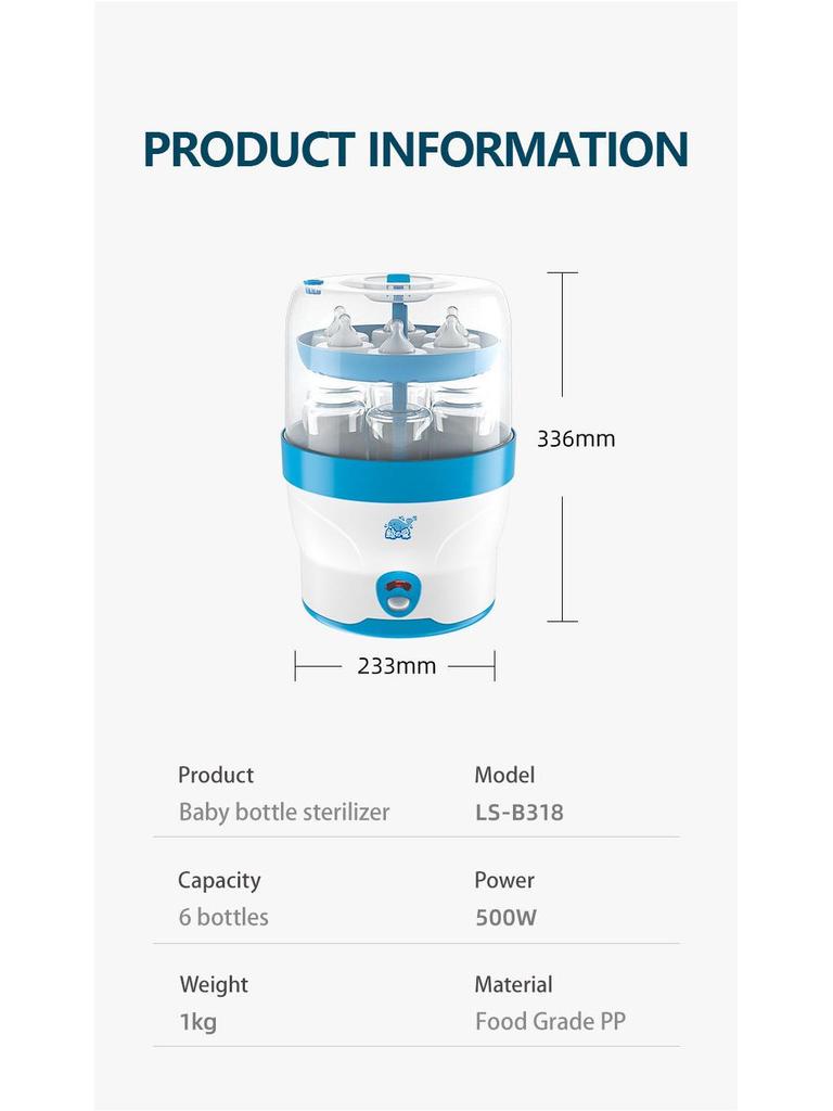 Whale Love Baby Bottle Steam Sterilizer & Nipple Disinfecting Cabinet