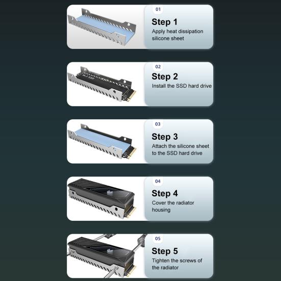 SSD Heat Sink Cooler with Fan Universal Compatibility 5V