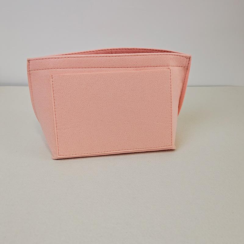 

1PC Large Capacity Makeup Bag New Thickened Dumpling Bag Simple Inner Liner Felt Bag Cosmetic Storage Household Goods S розовый