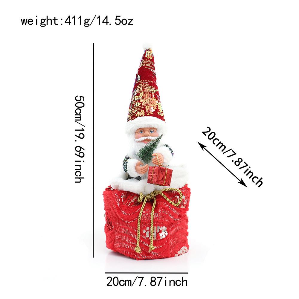 Adorable Musical Dancing Santa Claus Plush Toy Christmas Decoration Ornaments