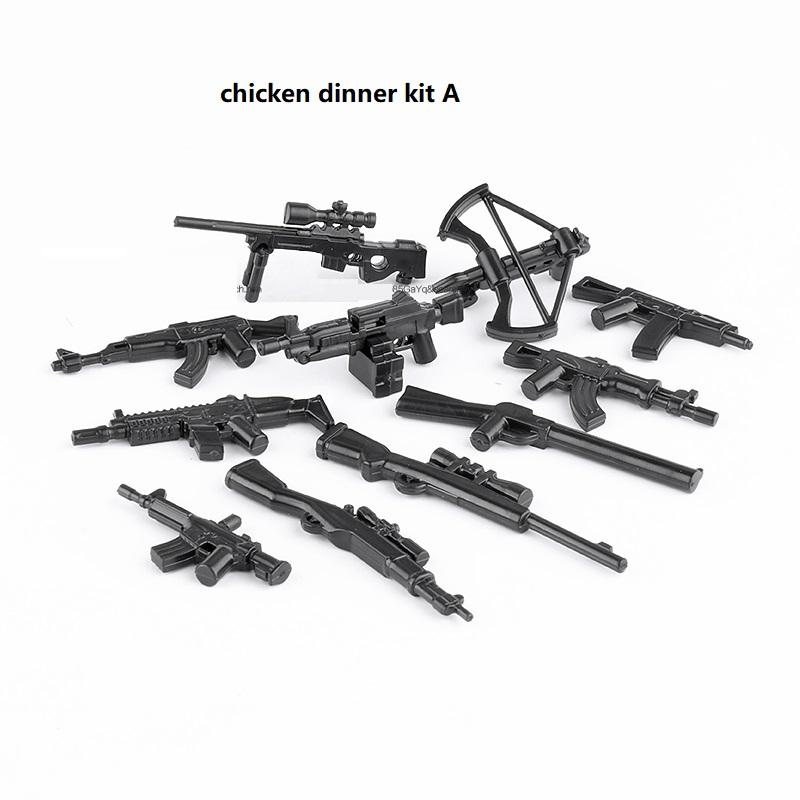 MOC WW2 Waffensets Militärspielzeugsoldaten SWAT Pan 98K Waffen Mini-Actionfiguren Zubehör Armee Bausteine Spielzeug