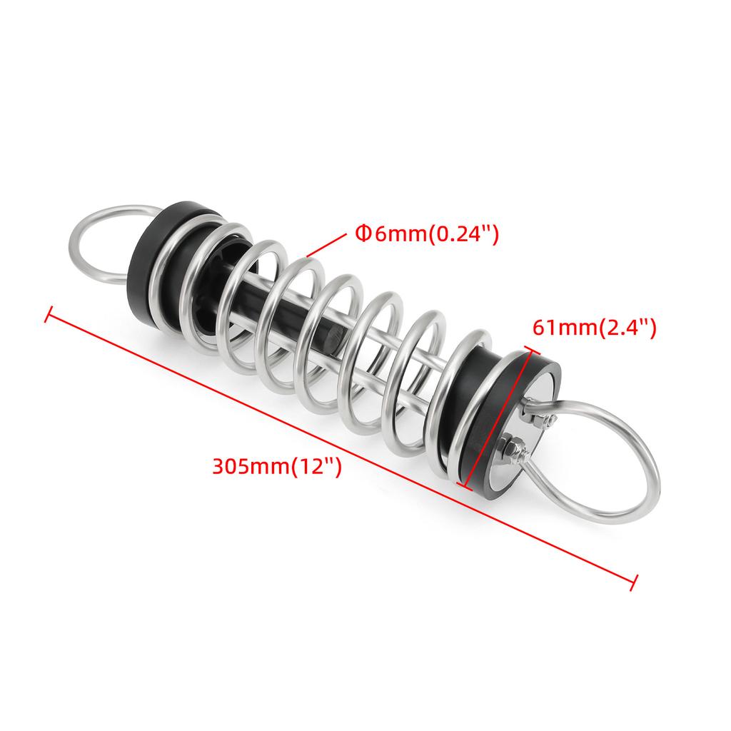 304 Stainless Steel Boat Dock Line Mooring Springs 6x300mm Shock Absorbing Silencing Spring Marine Hardware 1pcs