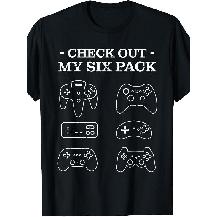 Check Out My 6 Six Pack Gamer Video Funny Gamers Gift T-Shirt S чёрный