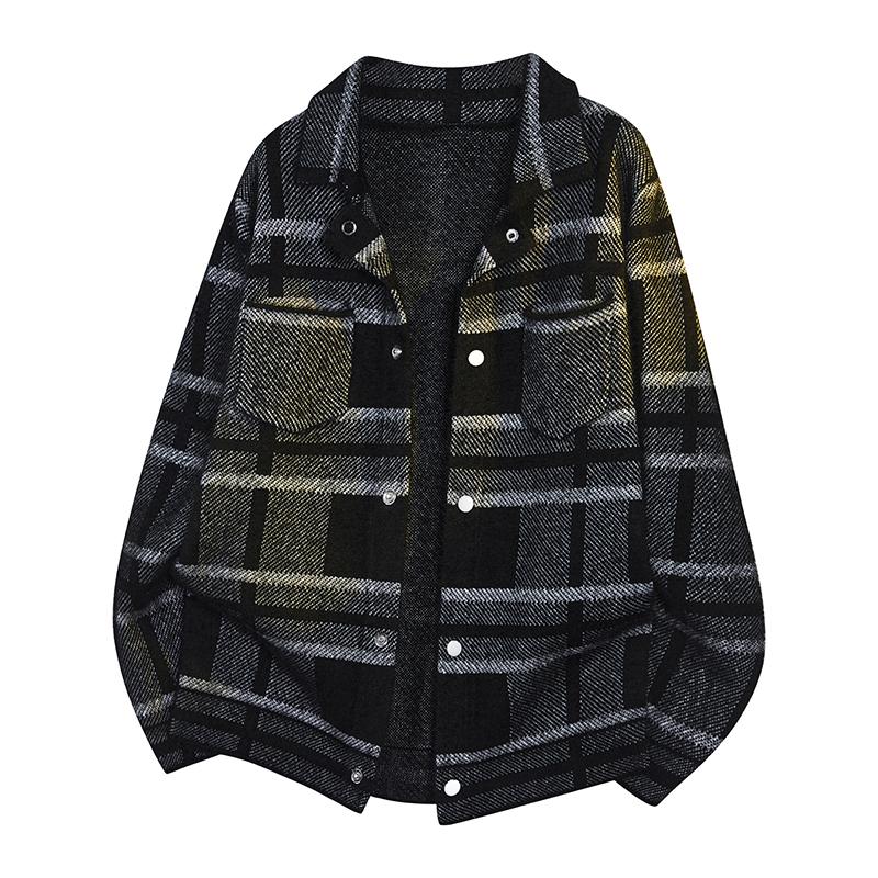 New Loose Lapel Sweater Men's Single Breasted Cardigan Men's Jacket