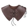 Armadura de Ombro Viking Medieval Couro PU Ombros Duplos Guerreiro Cavaleiros Fantasia Cosplay Cobertura de Ombro Capa