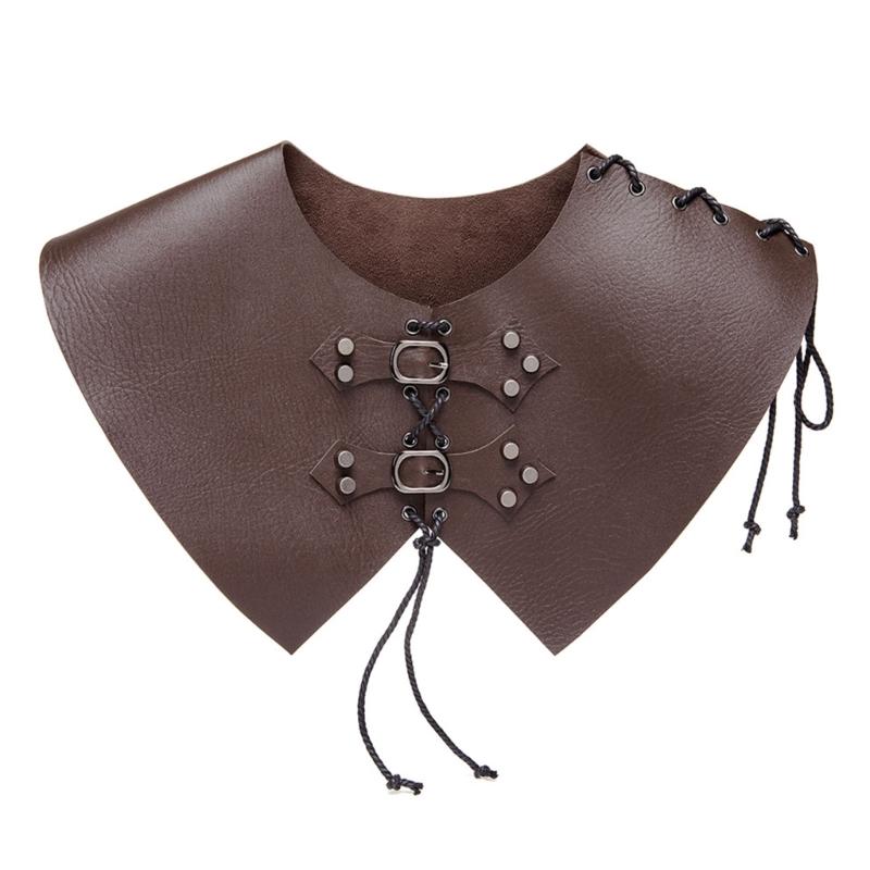 Средневековые Викингские Наплечники из ПУ Кожи Двойные Наплечники Воинские Рыцарские Косплей Костюм Наплечник Накидка 1