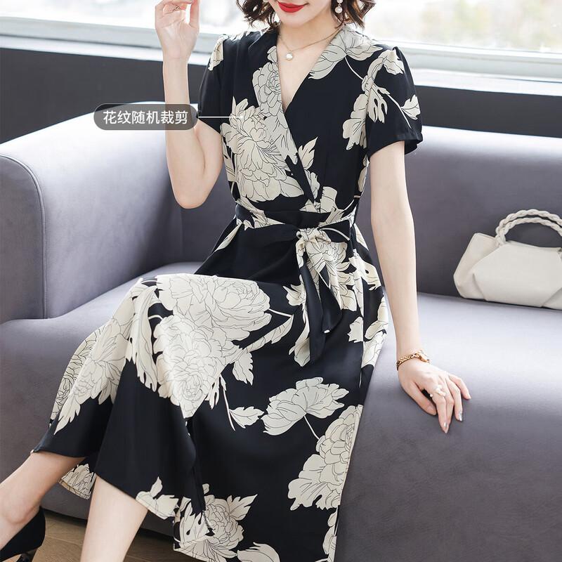 Baolianduo Women s Floral Print Summer Midi Dress M