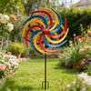3D Metal Outdoor Garden Wind Spinner Yard Decoration with Ground Stake Durable Rotating Design for Lawn Patio Porch