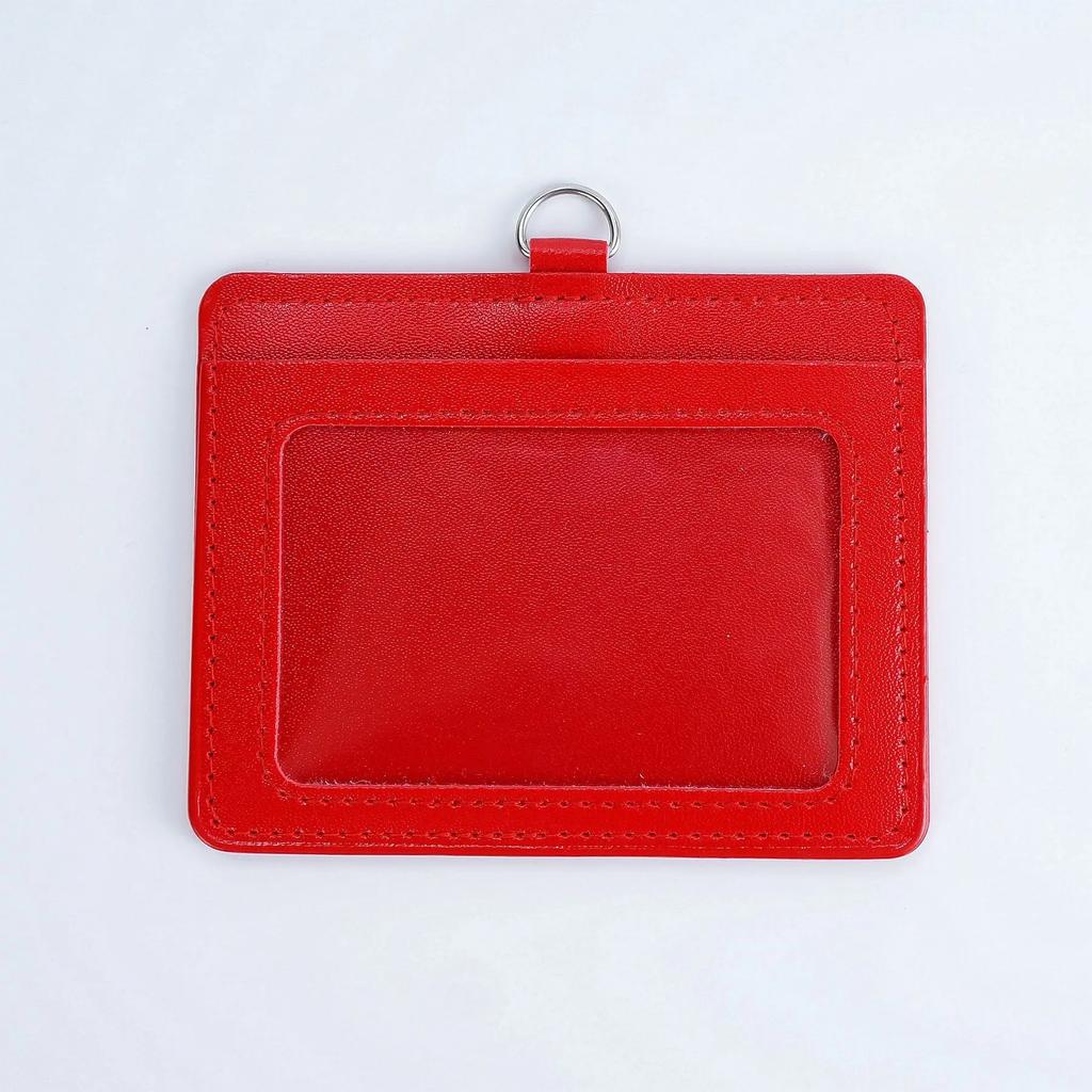 PU Leather ID Card Holder Horizon Style Student ID Pass Cover School Office Exhibition Badge Holder Porta Credencial Id Card