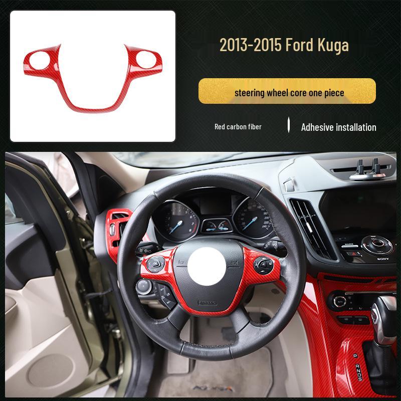 13-15 Kuga Kohlefaser Navigationskonsolenaufkleber - Pfirsichholz-Stil