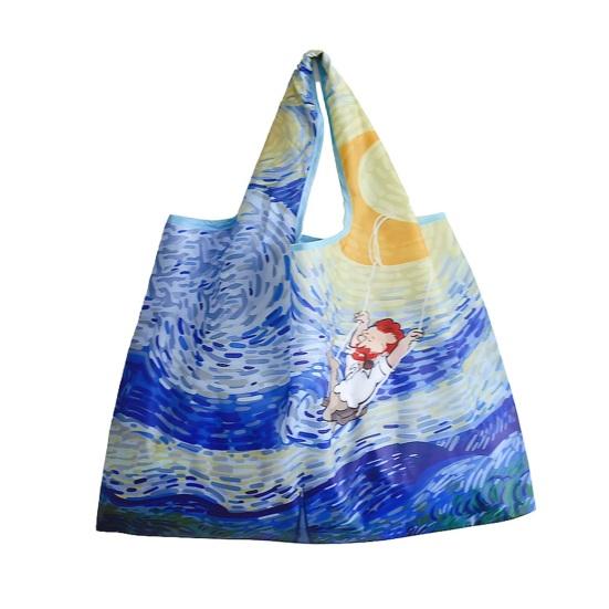 

Shopping Bag Reusable Foldable Polyester Tote with Reinforced Stitching Compact Storage Bag for Fruits Vegetables A