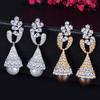 WWJ High Quality Golden Color Drop Earrings Zircon Handmade Jewellery