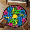 1pc Sun Moon Round Chair mat office Area Rug - Non-Slip, Floor Mat for Office, Bedroom, Ideal home decor gift p0105029