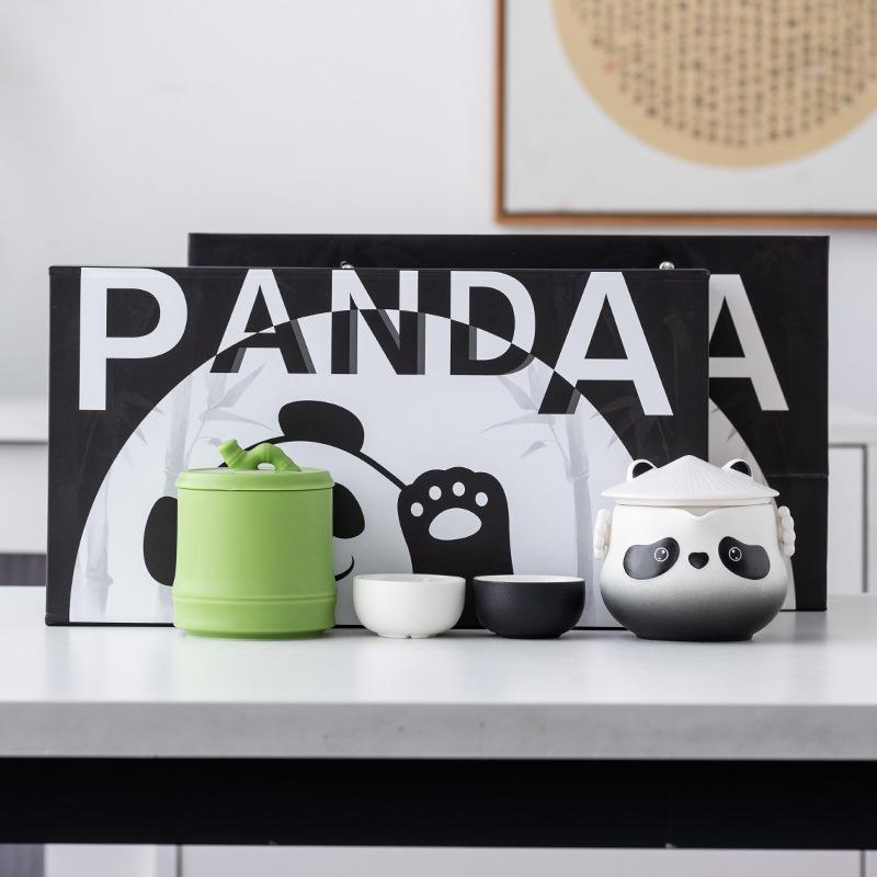 

Panda tea set, send high-end customers, company annual meeting souvenirs, enterprise practical anniversary activities, souvenir gift