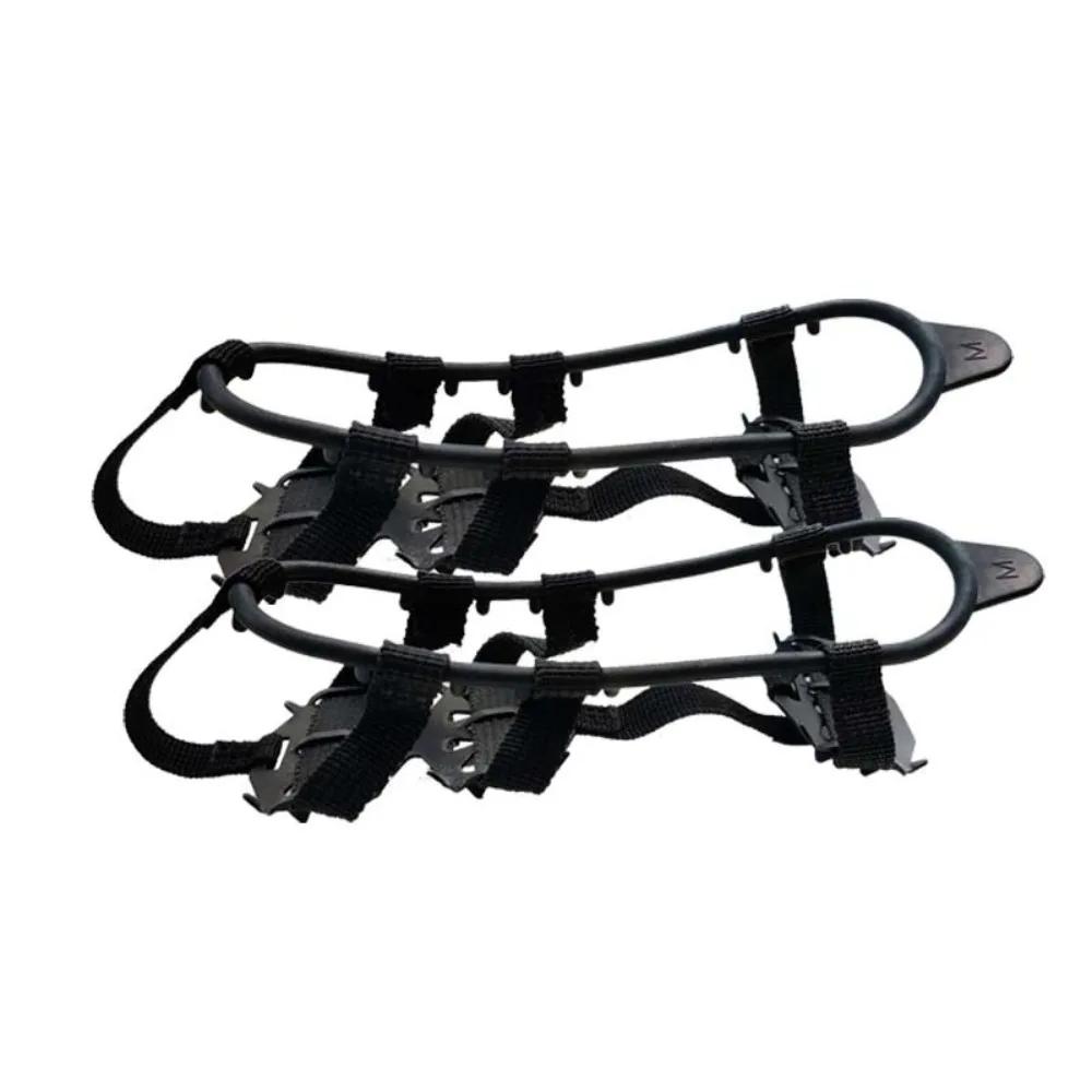 1 Pair M L Crampons Shoes Cover 24 Teeth Anti-Slip Ice Grips Gripper Shoes Boot Hiking Ice Climbing Shoe Spikes Climbing Chain