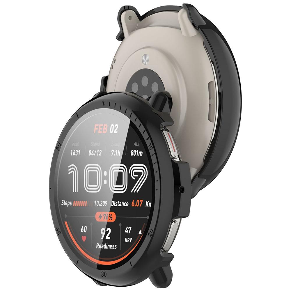 

Загартоване скло + Чохол для Huami Amazfit Active 2 Захисне скло для екрана Твердий ПК Захисний бампер для Amazfit Active2 Аксесуар For Amazfit Active 2 чорний