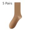 5 Pairs of Women's Summer Thin Cotton Deodorant Non Slip Heel Socks