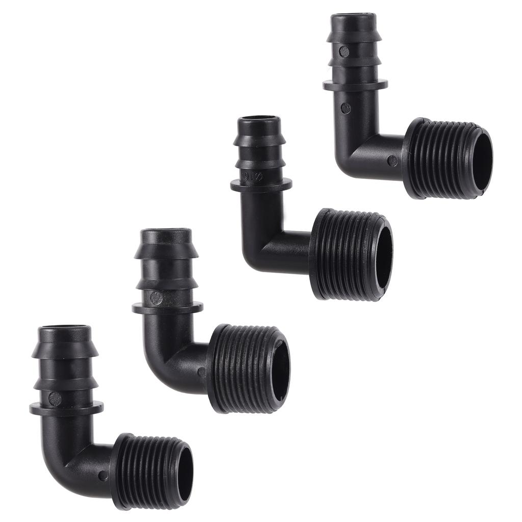 1/2" 3/4" Male Thread Elbow Connector DN16 DN20 90 Degrees Garden Micro Irrigation Pipe Connectors Angle Bend Water Fittings