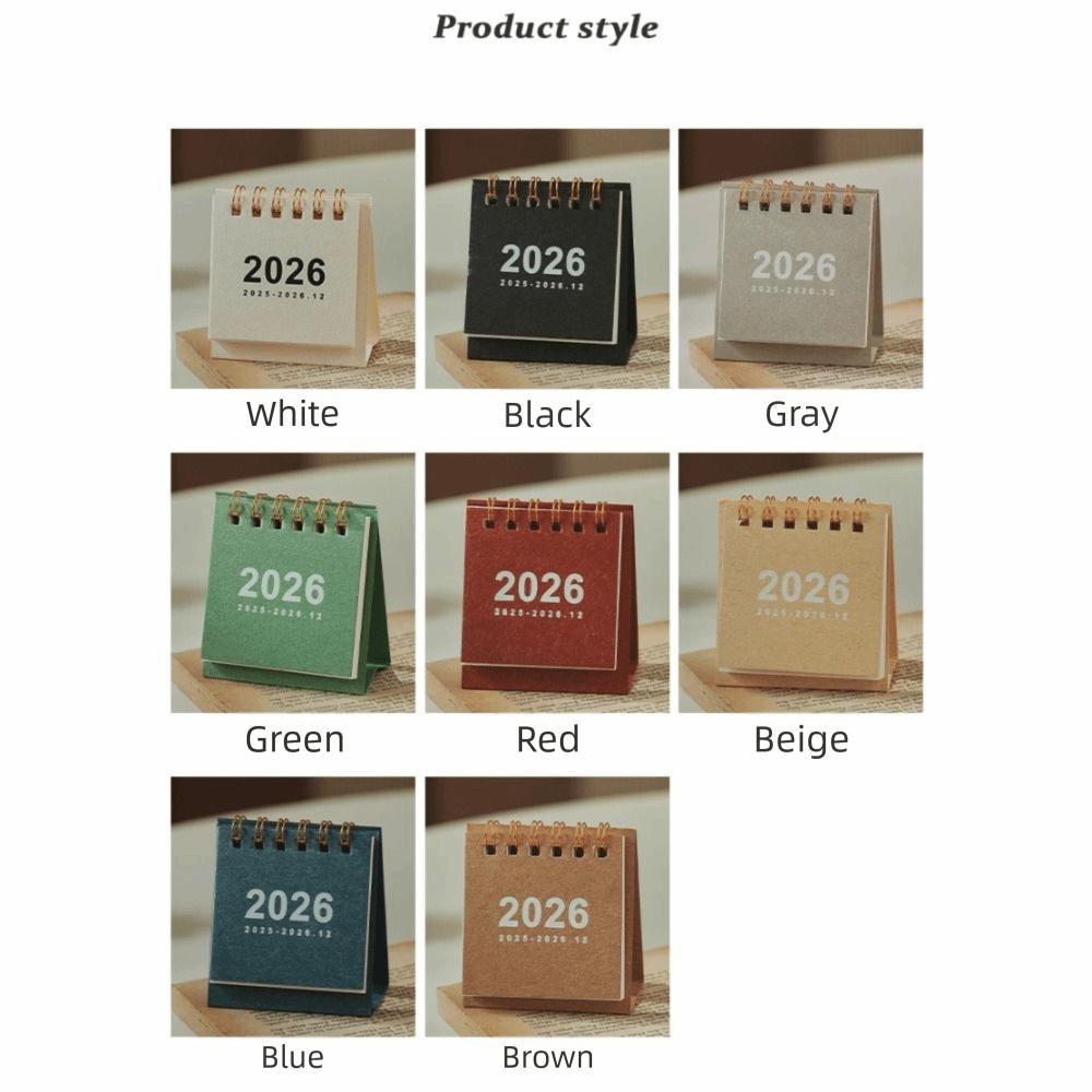 Solid Color Horse Year Calendar Month Date Display Standing Flip Calenda  Desktop Decoration