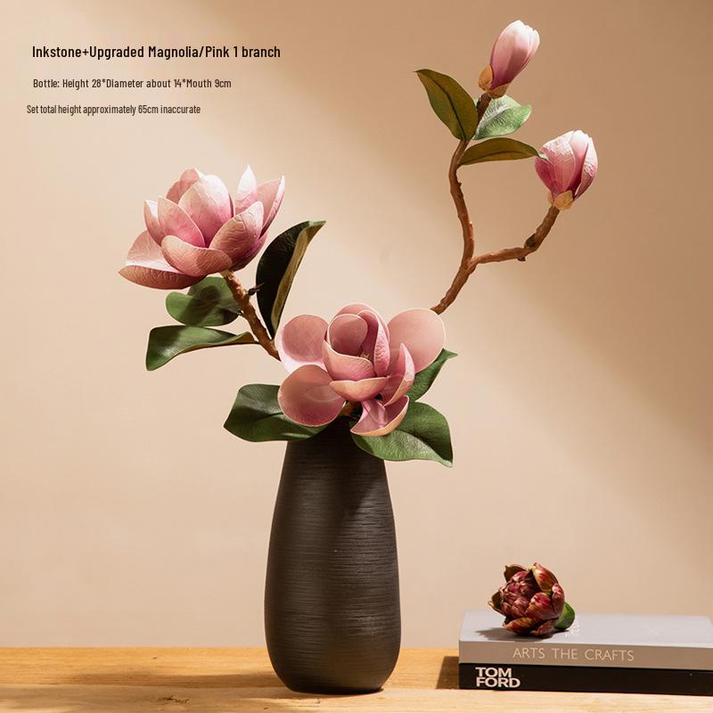Composizione di fiori artificiali di magnolia: Set decorativo in ceramica per sala da pranzo o soggiorno