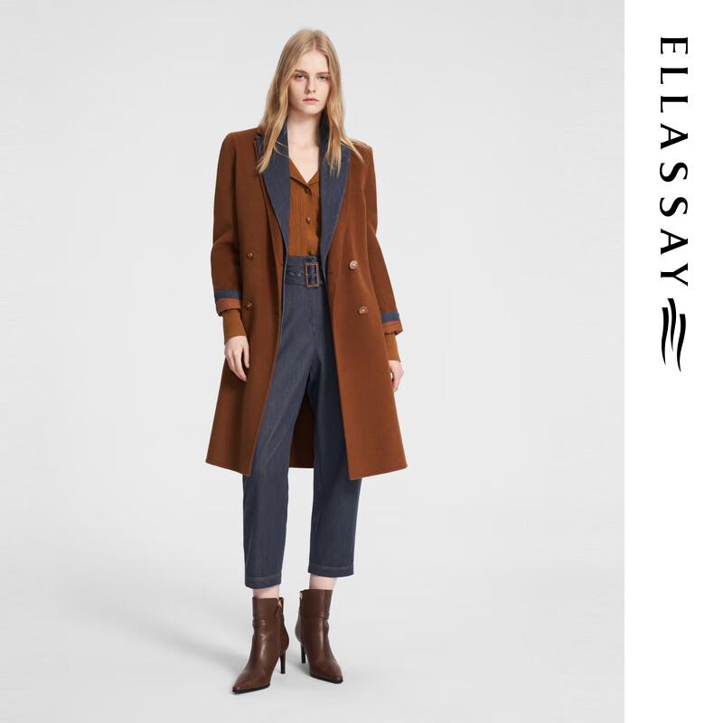 

ELLASSAY Women s Wool Blend Double-breasted Coat XS
