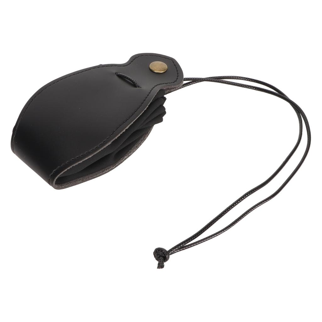 PU Kůže Úložný Sáček na Kostky Přenosný Stahovací Váček Ručně Vyráběný Sáček na Kostky Podnos Černý