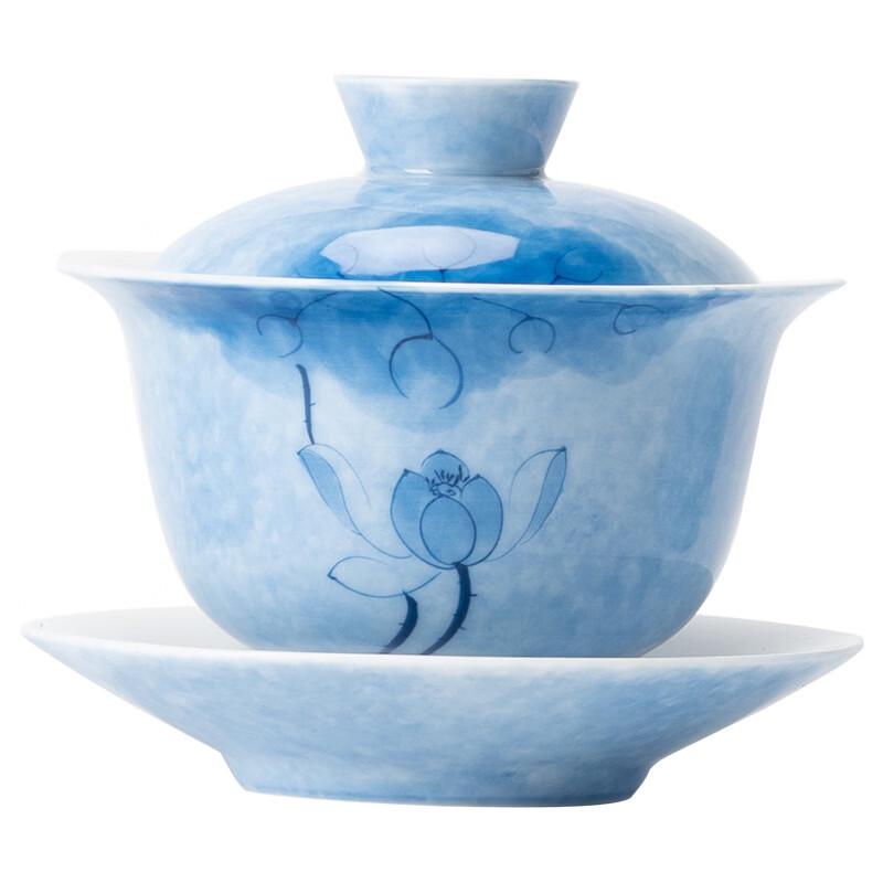 Jiumuqing Ceramic Gaiwan Tea Bowl with Lid