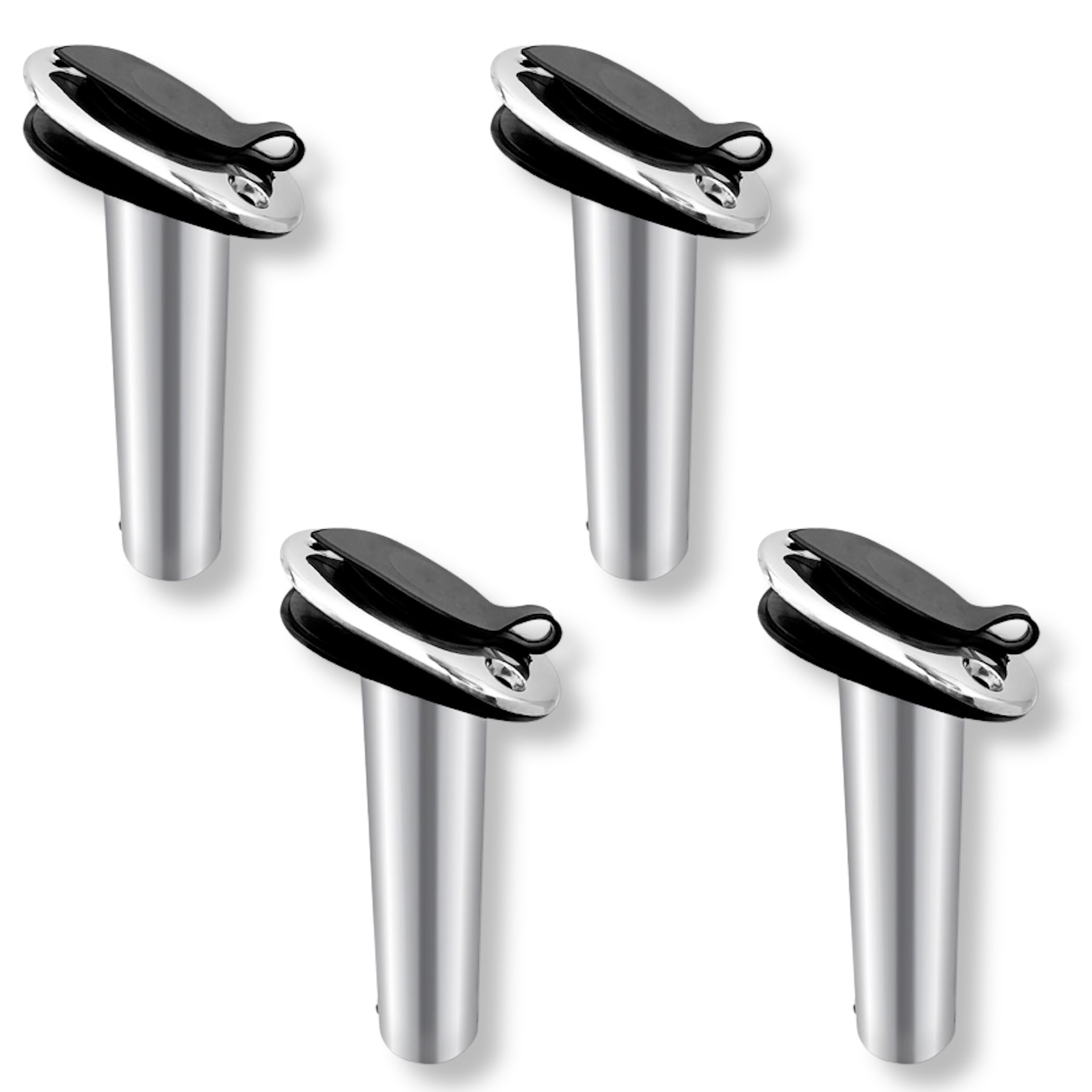 

Lezalic Stainless Steel Flush-Mount Rod Holder for Boat Rails (15°, 30°, 90°) - Ideal for Fishing Rods, Jigging, and Tai Rubber Fishing on Boats, Fish