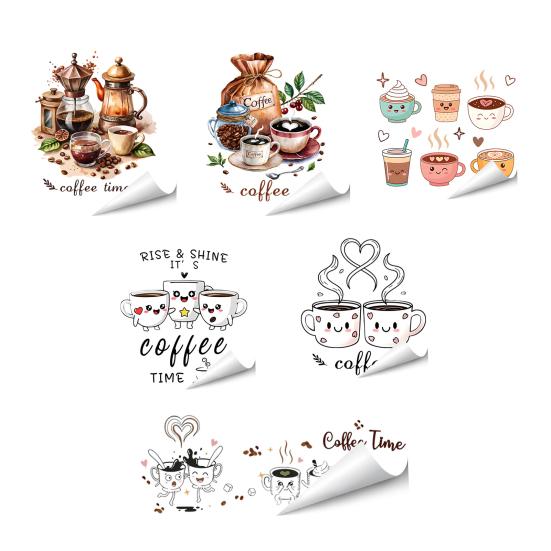 Adesivo Murale Tazza da Caffè Tè Rimovibile Stacca e Attacca Latte Decorazioni Murali Adesivi Cartello Caffè Divertente per Cucina Casa Ufficio