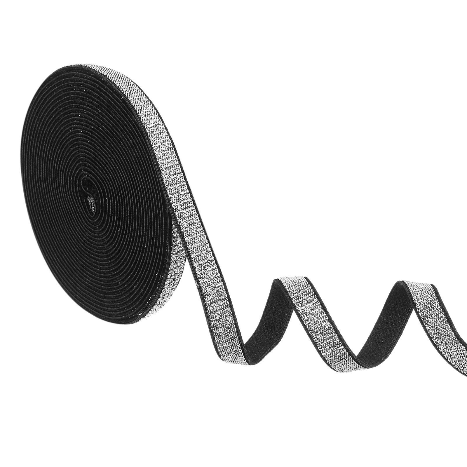 

Glitters Sewing Elastic Bands 5 Yard Elastic Stretch Ribbon Strap Metallic Sparkling Sewing Ribbon Wrapping Ribbon DIY Clothes 0.4 inch