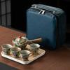 Chinese Kung Fu Ceramic Tea Set Portable Travel Tea Set Creative Household 360 Rotation Tea Make Teacup Teaware Sets Gift Box