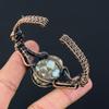 Dazzling Copper Larimar Gemstone Handmade Copper Wire Wrap Jewelry Adjustable Cuff For Love