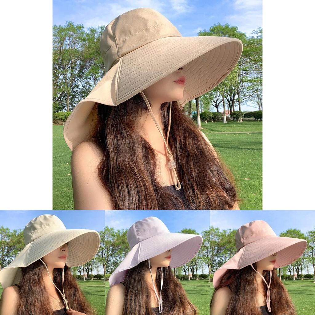 Wide Brim Sun Hat For Women Summer Uv Protection Neck Covering Stylish Design